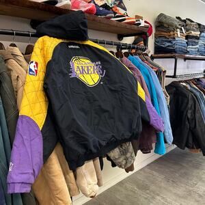 Vintage 90s Los Angeles Lakers NBA Basketball Starter Puffer Jacket Size X-Large